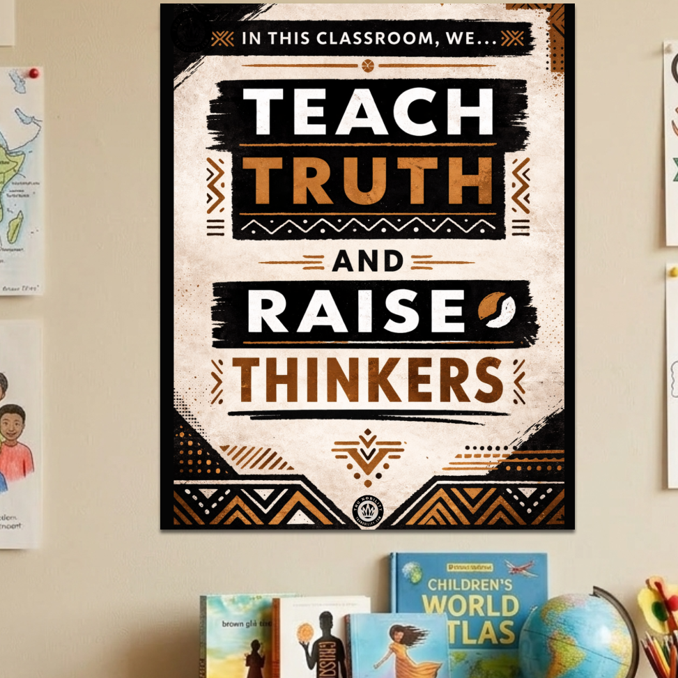 Teach Truth Raise Thinkers -  Matte Vertical Poster | Educator Classroom Wall Art